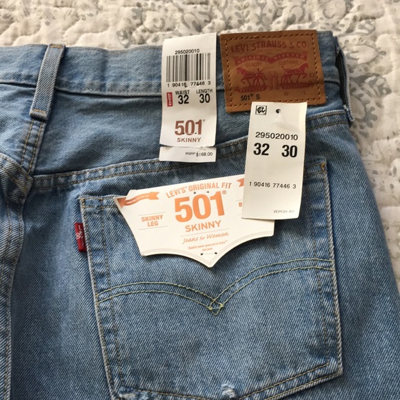 New Levi’s 501 Skinny High Waist Selvedge Jeans - Picture 4 of 8